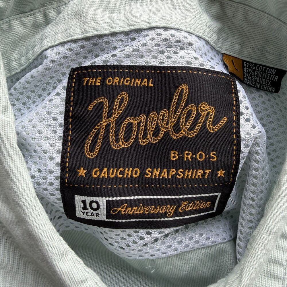 Howler Bros Shirt Sz L Gaucho Snapshirt Hula Girls 10 Year Hawaiian Micro Stripe - Picture 8 of 14